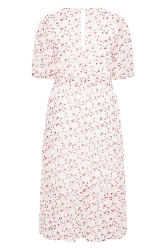YOURS LONDON Plus Size White Ditsy Smock Midi Dress | Yours Clothing  7