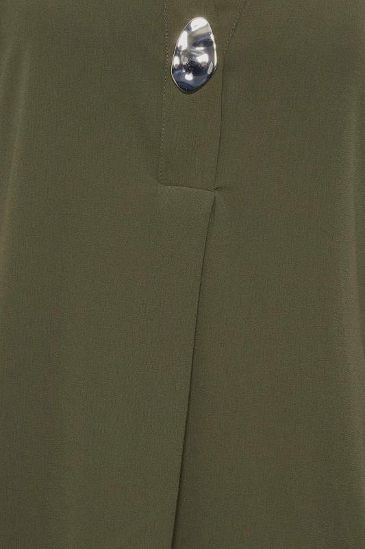 M&Co Dark Green Statement Button Tab Sleeve Shirt | M&Co 7