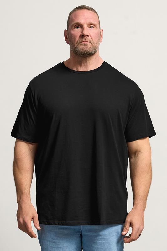 JACK & JONES Big & Tall 2 Pack White & Black Graphic T-Shirts | BadRhino 2