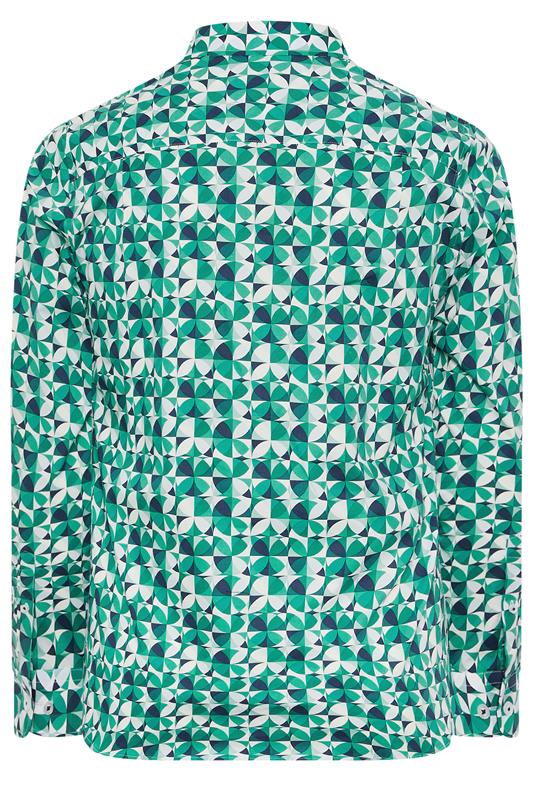 BadRhino Tailoring Big & Tall Green Premium Geometric Long Sleeve Shirt | BadRhino 9