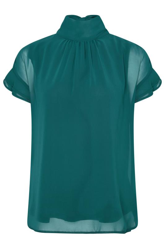 M&Co Green High Neck Frill Sleeve Blouse | M&Co 6