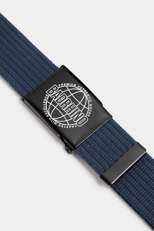 BadRhino Big & Tall Navy Blue Ribbed Webbing Belt | BadRhino 4