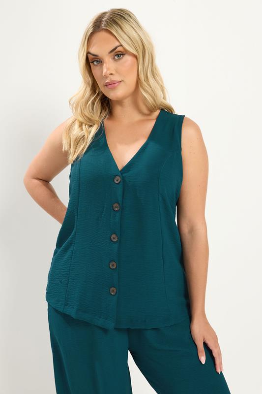 YOURS Curve Teal Green Waistcoat