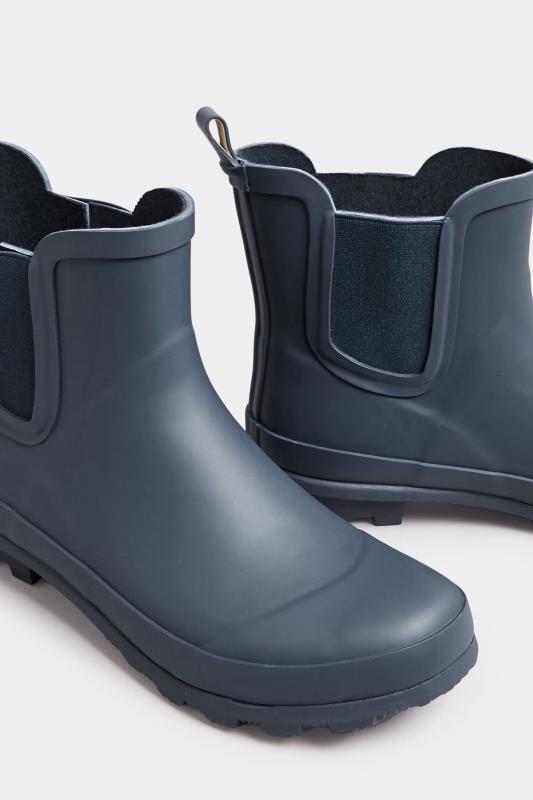 Navy Blue Chelsea Wellies In Wide E Fit | Yours Clothing 5