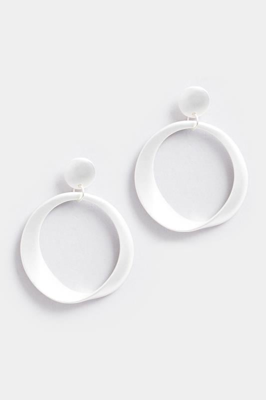  Yours Silver Tone Matte Circle Drop Earrings