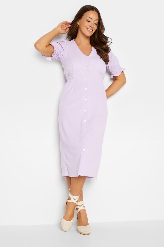 M&Co Purple Textured Button Through Dress | M&Co 2
