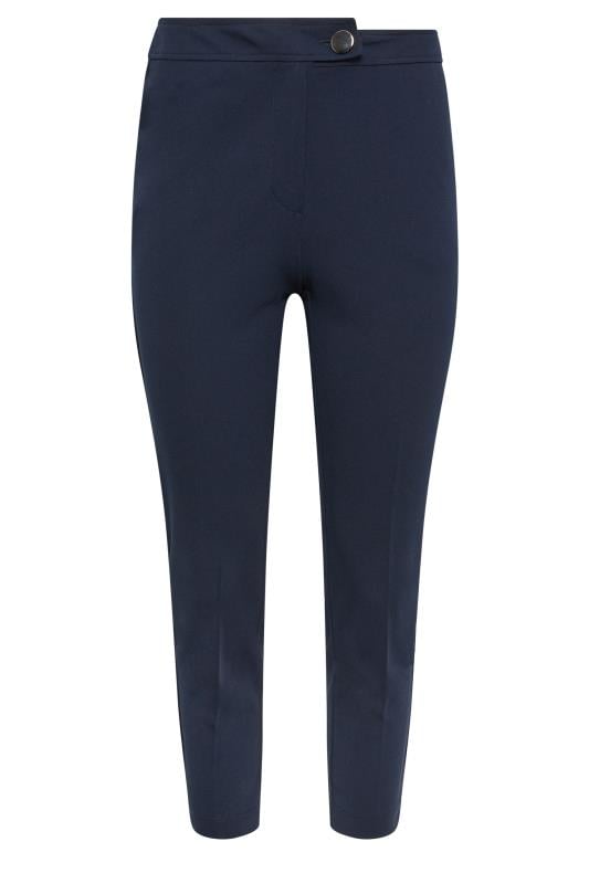 M&Co Navy Blue Tapered Tailored Trousers | M&Co 5