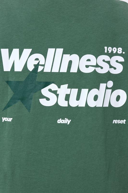YOURS ACTIVE Plus Size Green 'Wellness Studio' T-Shirt | Yours Clothing 5