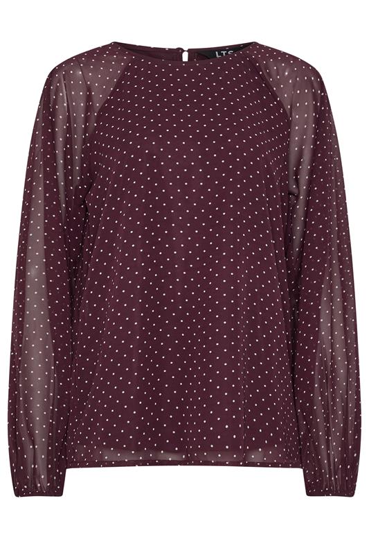 LTS Tall Women's Red Polka Dot Long Sleeve Blouse | Long Tall Sally 5