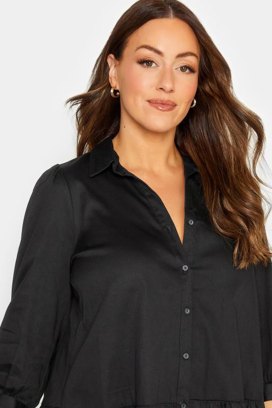 M&Co Black Frill Hem Button Through Shirt | M&Co 4