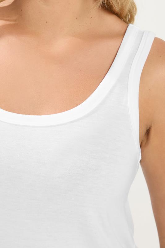 YOURS Plus Size White Basic Vest Top | Yours Clothing 4