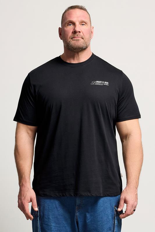JACK & JONES Big & Tall Black Island Graphic T-Shirt | BadRhino 1