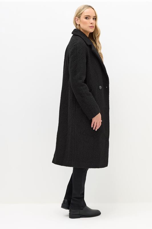LTS Tall Women's Black Boucle Wrap Midi Coat | Long Tall Sally 2