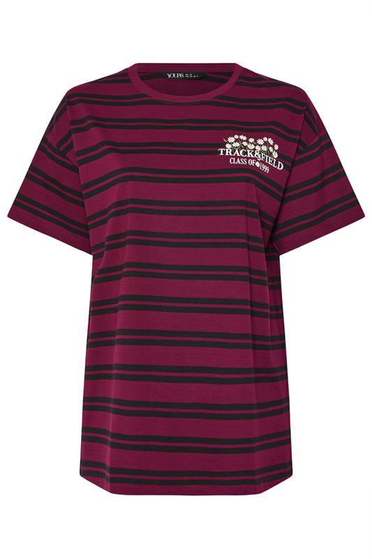 YOURS Plus Size Red Stripe Daisy Print T-Shirt | Yours Clothing 6