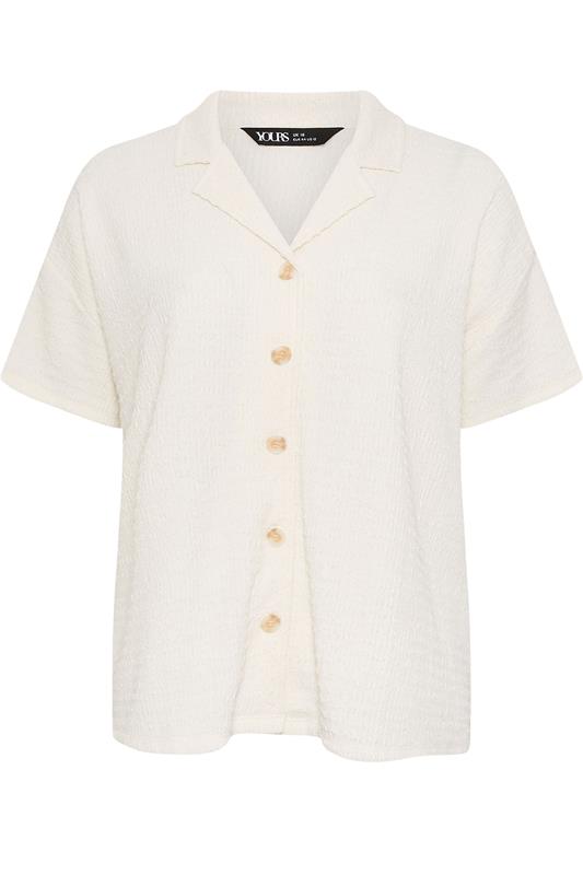 YOURS Plus Size Ivory White Textured Shirt | Yours Clothing 7