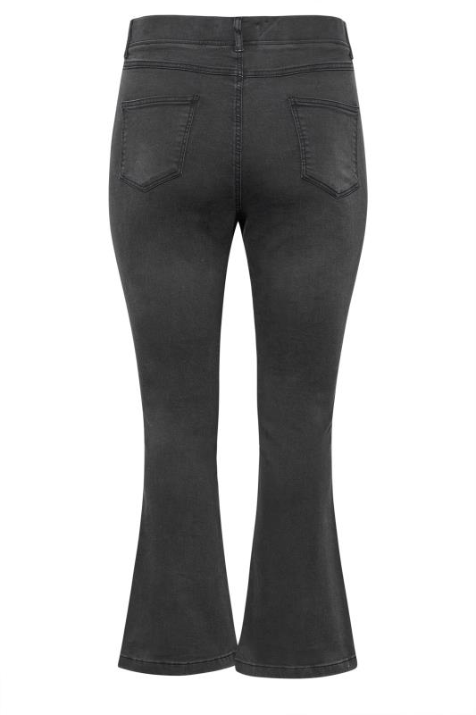Plus Size Black Washed Ripped Pull-On HANNAH Bootcut Jeggings | Yours Clothing 5