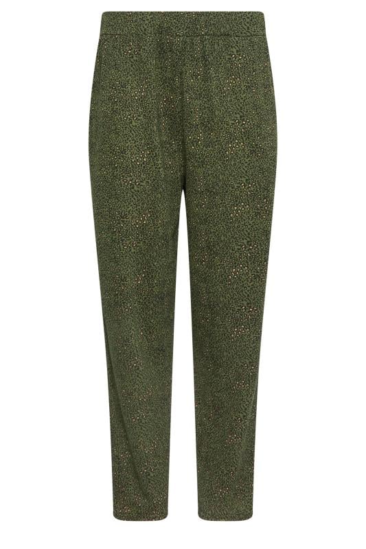 M&Co Khaki Green Animal Print Harem Trousers | M&Co  5