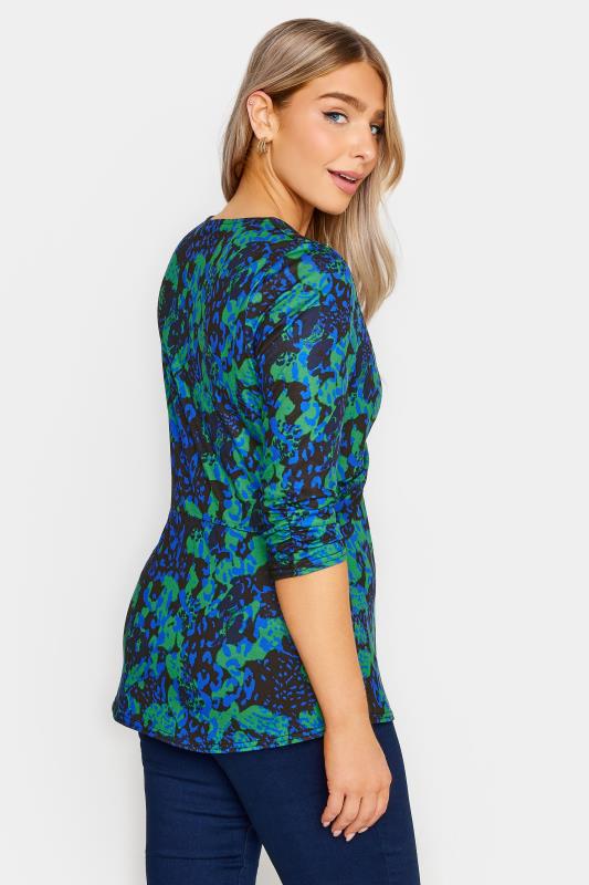 M&Co Blue & Green Animal Print Twist Front Top | M&Co 4