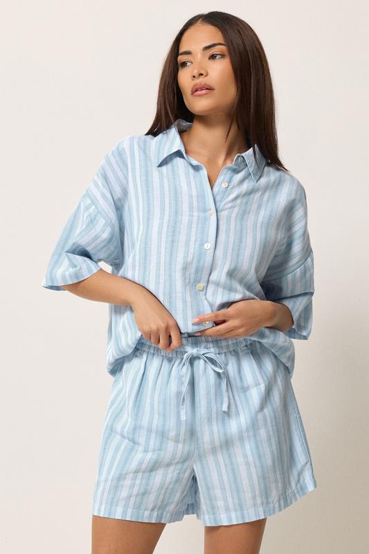 PixieGirl Petite Blue Stripe Cotton Shorts