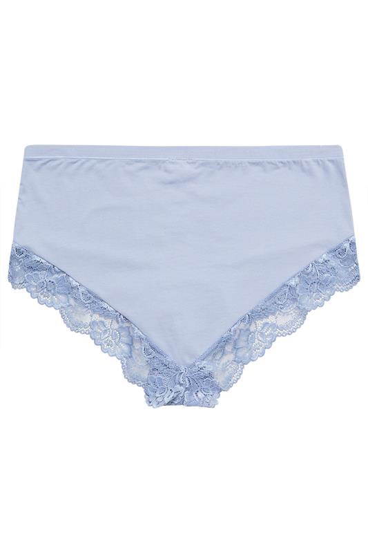 YOURS Plus Size Blue Hi Shine Lace Full Brief | Yours Clothing 6