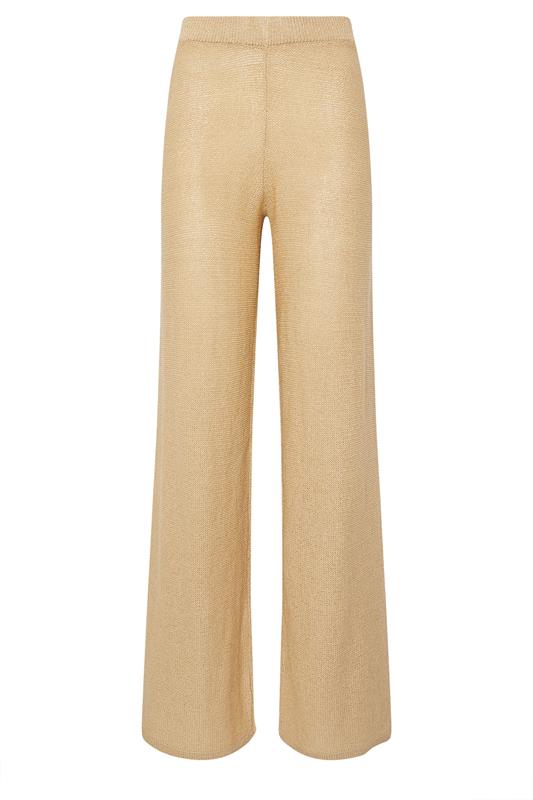LTS Tall Natural Brown Knitted Wide Leg Trouser | Long Tall Sally 6