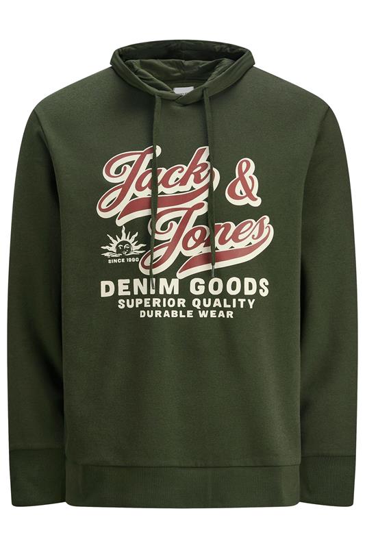 Jack & Jones Big & Tall Duffel Green Superior Hoodie | BadRhino 2
