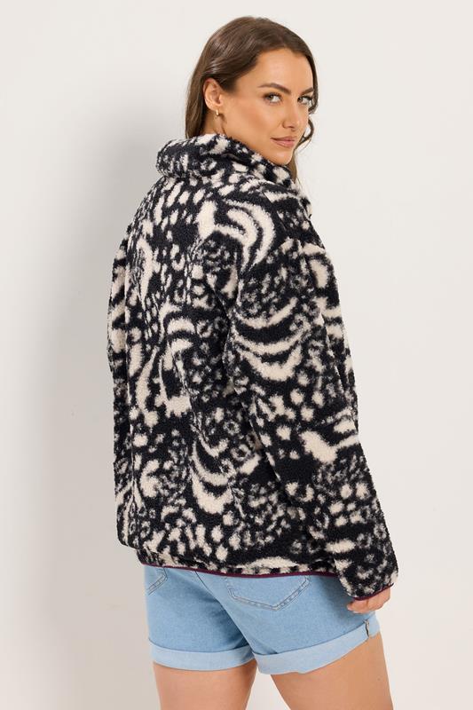 YOURS Plus Size Black Animal Print Borg Fleece | Yours Clothing 2