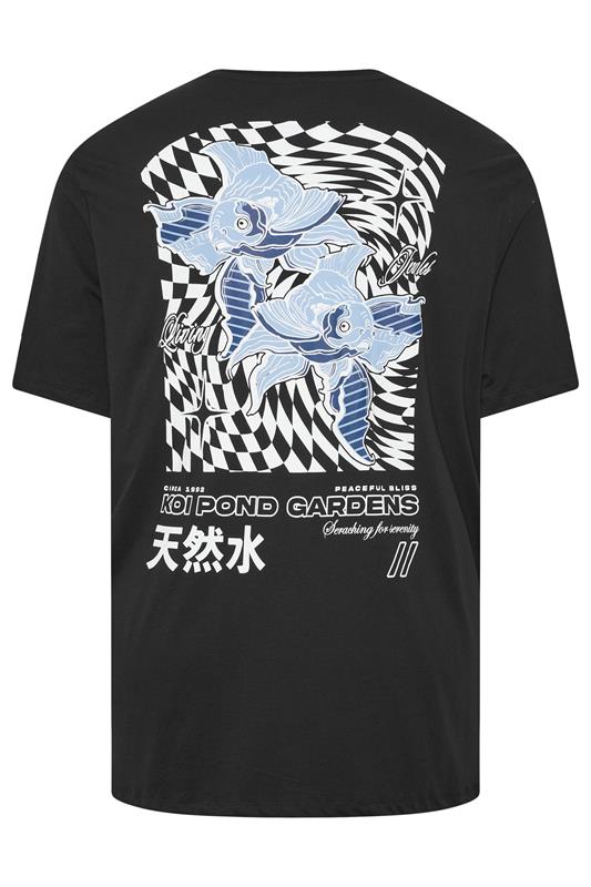 JACK & JONES Big & Tall Black Japanese Graphic Print T-Shirt | BadRhino 5