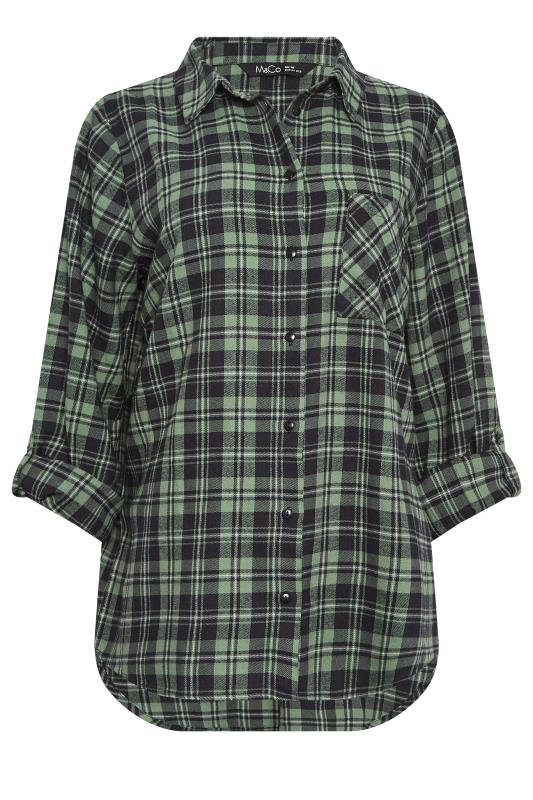 M&Co Green Check Print Cotton Boyfriend Shirt | M&Co 6