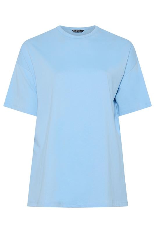 YOURS Plus Size Blue Longline T-Shirt | Yours Clothing 5