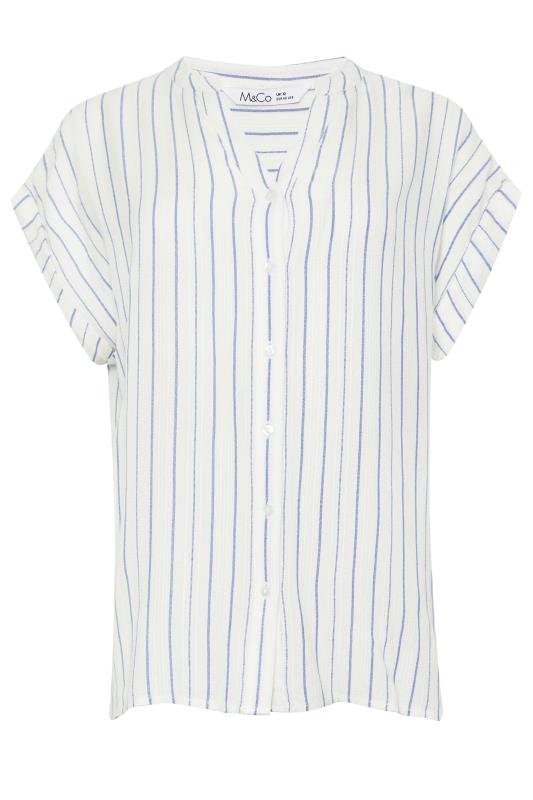 M&Co White Striped Dobby Shirt | M&Co 5