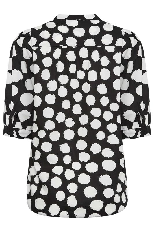 M&Co Black Polka Dot Puff Sleeve Shirt | M&Co 7