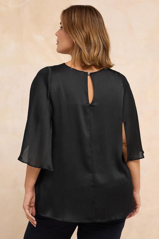 EVANS Plus Size Black Angel Sleeve Blouse | Evans 2