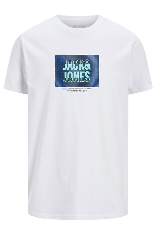 JACK & JONES Big & Tall White Hudson T-Shirt | BadRhino 2