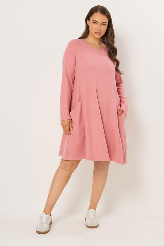 YOURS Plus Size Orange Drape Pocket Dress | Yours Clothing 1