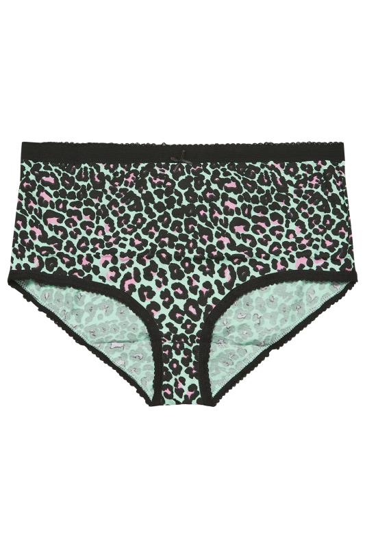 Plus Size 5 PACK Bright Pink Animal Print High Waisted Full Briefs | Yours Clothing  7