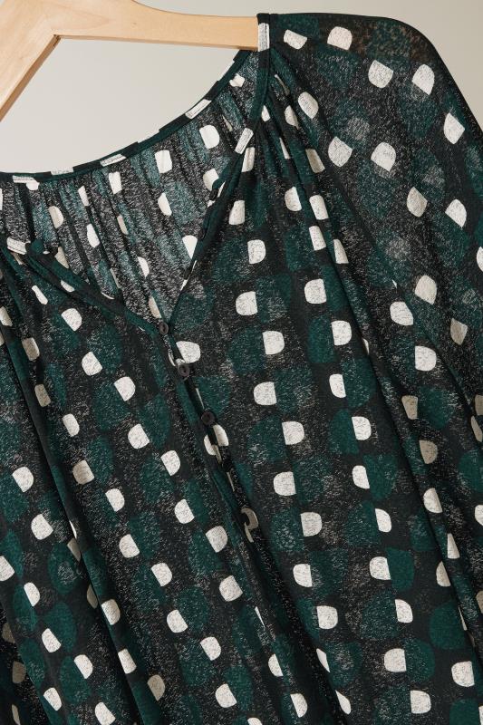 EVANS Plus Size Green Geometric Print Blouse | Evans 6