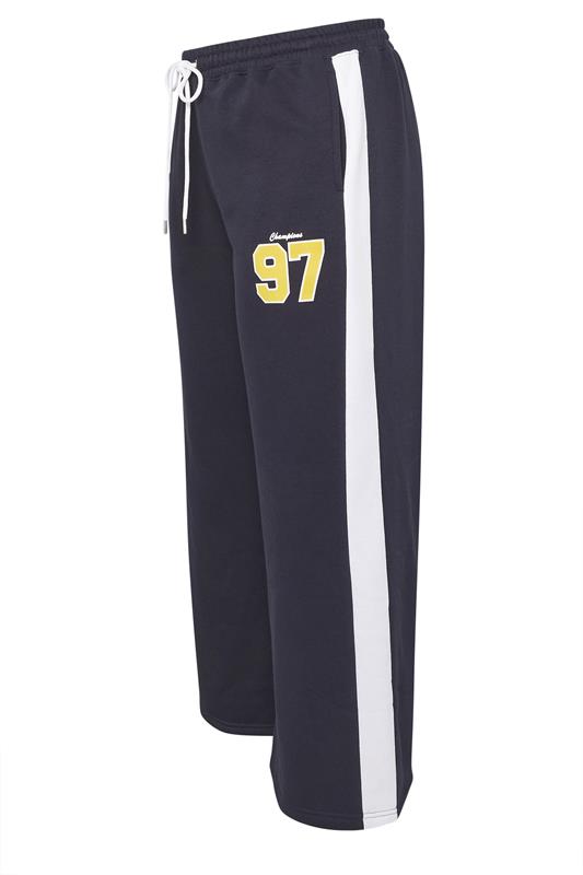 LIMITED COLLECTION Plus Size Navy Blue '97' Varsity Wide Leg Joggers | Yours Clothing 6