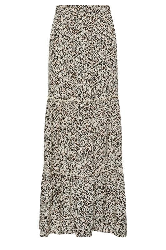 LTS Tall Women's Brown Leopard Print Tiered Maxi Skirt | Long Tall Sally 4