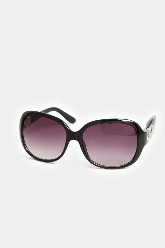 Plus Size  Yours Black Oversized Double Circle Sunglasses