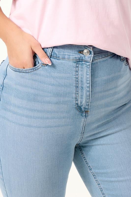 YOURS Plus Size Light Blue Stretch Skinny AVA Jeans | Yours Clothing 4