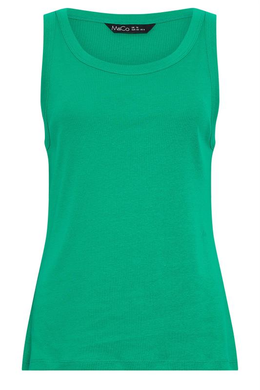 M&Co 3 PACK Green Blue & White Scoop Neck Cotton Vest Tops | M&Co 9