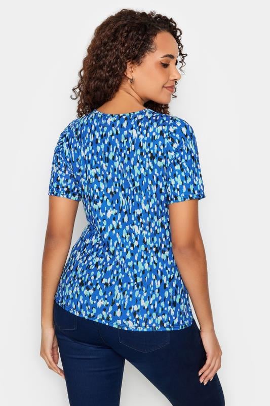 M&Co Blue Abstract Print Square Neck Top | M&Co