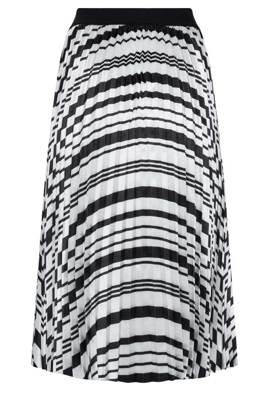 M&Co Black Stripe Print Pleated Midi Skirt | M&Co 5
