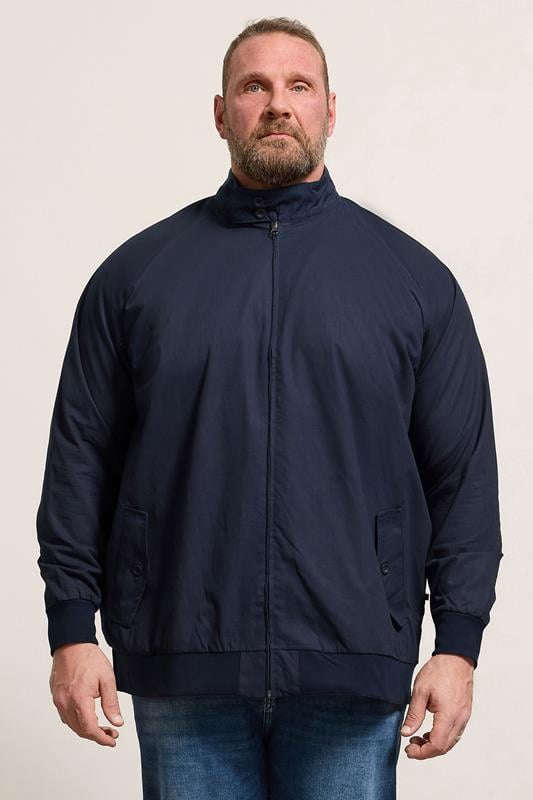 KAM Big & Tall Navy Blue Harrington Jacket
