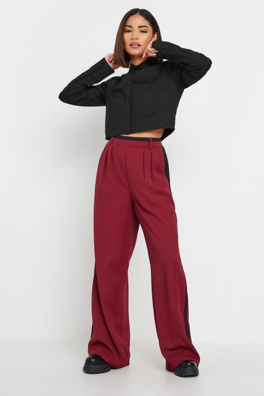 PixieGirl Petite Women's Black Long Sleeve Cotton Cropped Shirt | PixieGirl 1