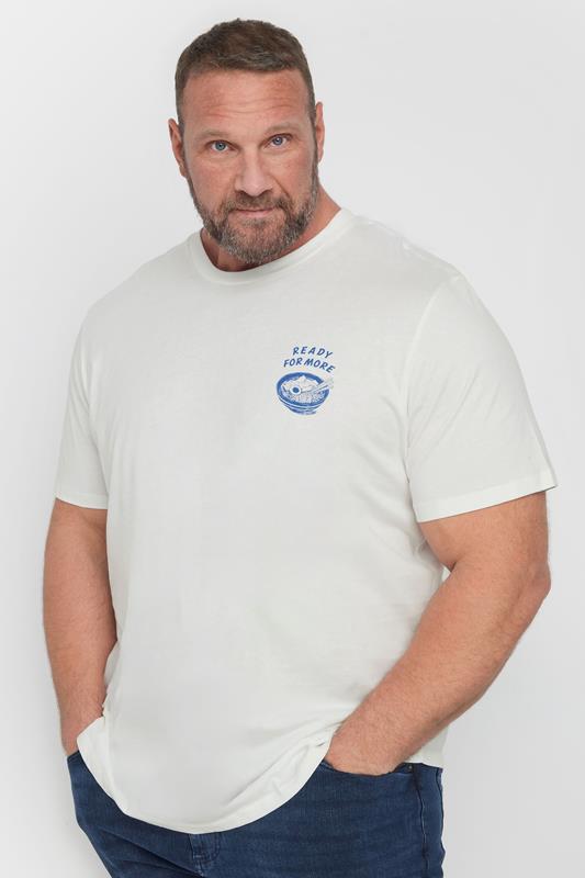 JACK & JONES Big & Tall White Graphic T-Shirt | BadRhino 1