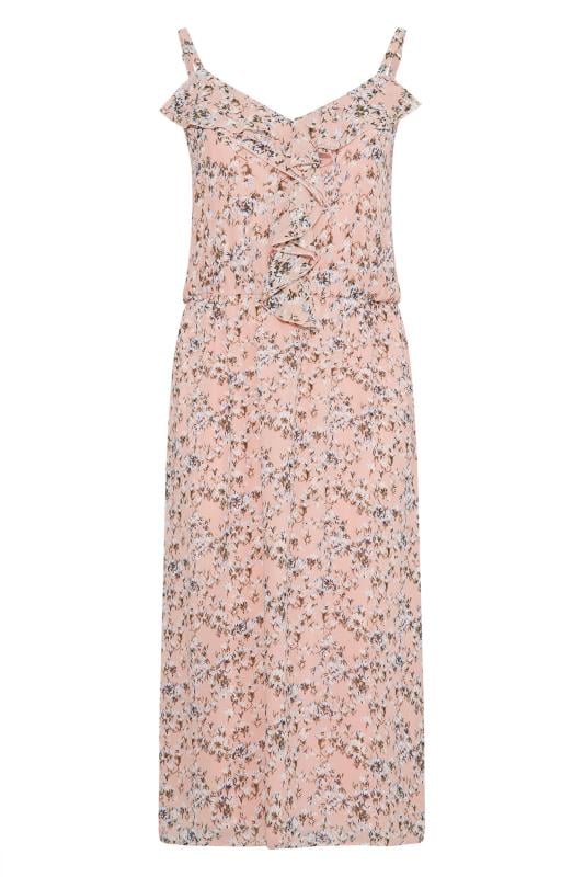 YOURS LONDON Plus Size Pink Floral Print Ruffle Maxi Dress | Yours Clothing  7