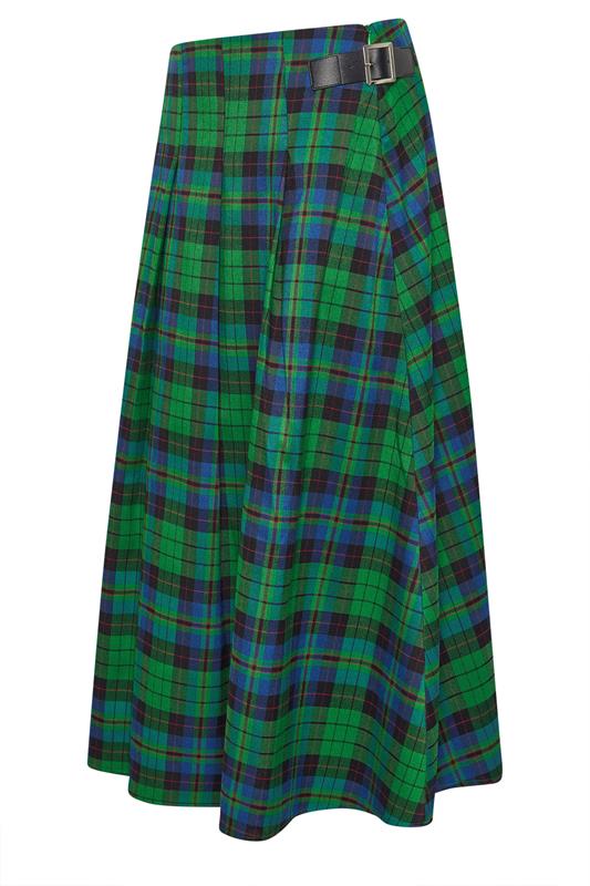 PixieGirl Petite Women's Green & Blue Check Midi Skirt | PixieGirl 6