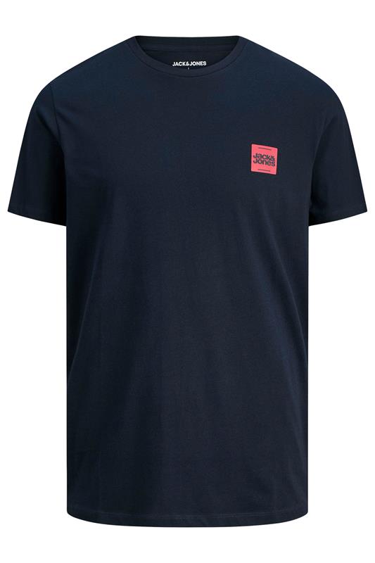 JACK & JONES Big & Tall Sky Captain Blue Logo T-Shirt | BadRhino 2